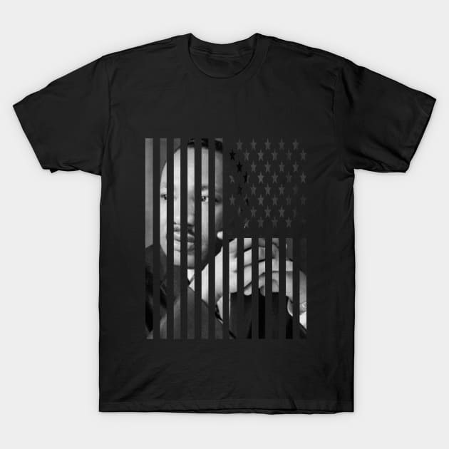 MLK - American Flag T-Shirt by PlanetJoe